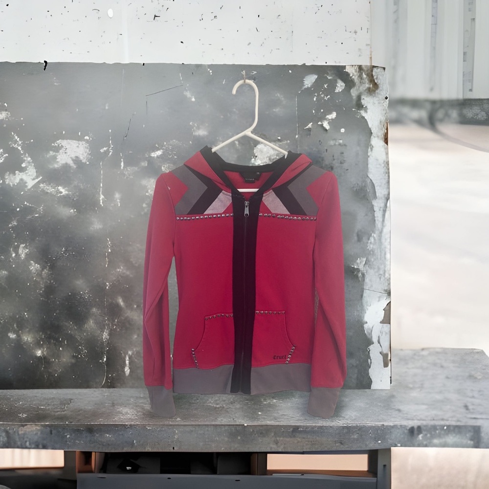 Cruel girl hooded zip up sweatshirt